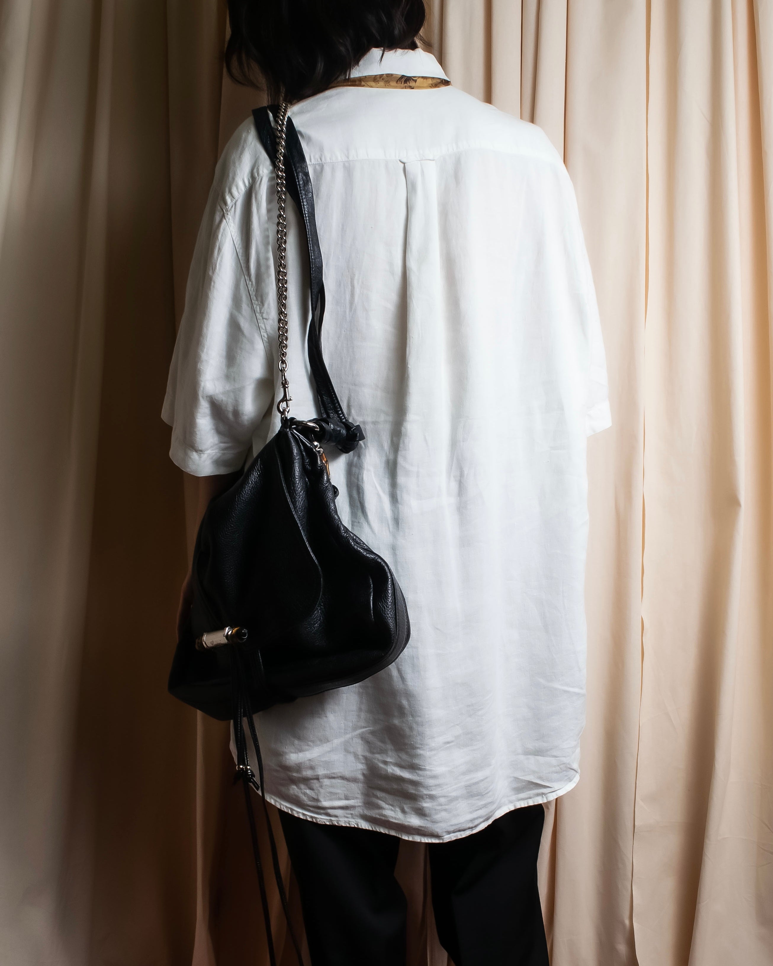 "HUGO BOSS" Linen oversized half sleeve button down shirt