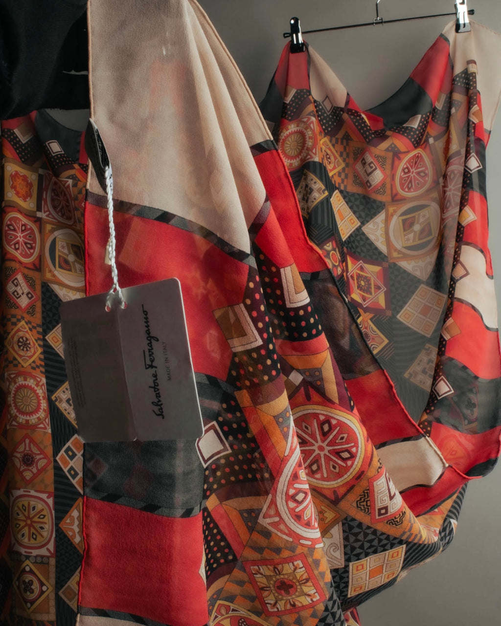 "Salvatore Ferragamo" 2010's Geometric tribal print silk scarf