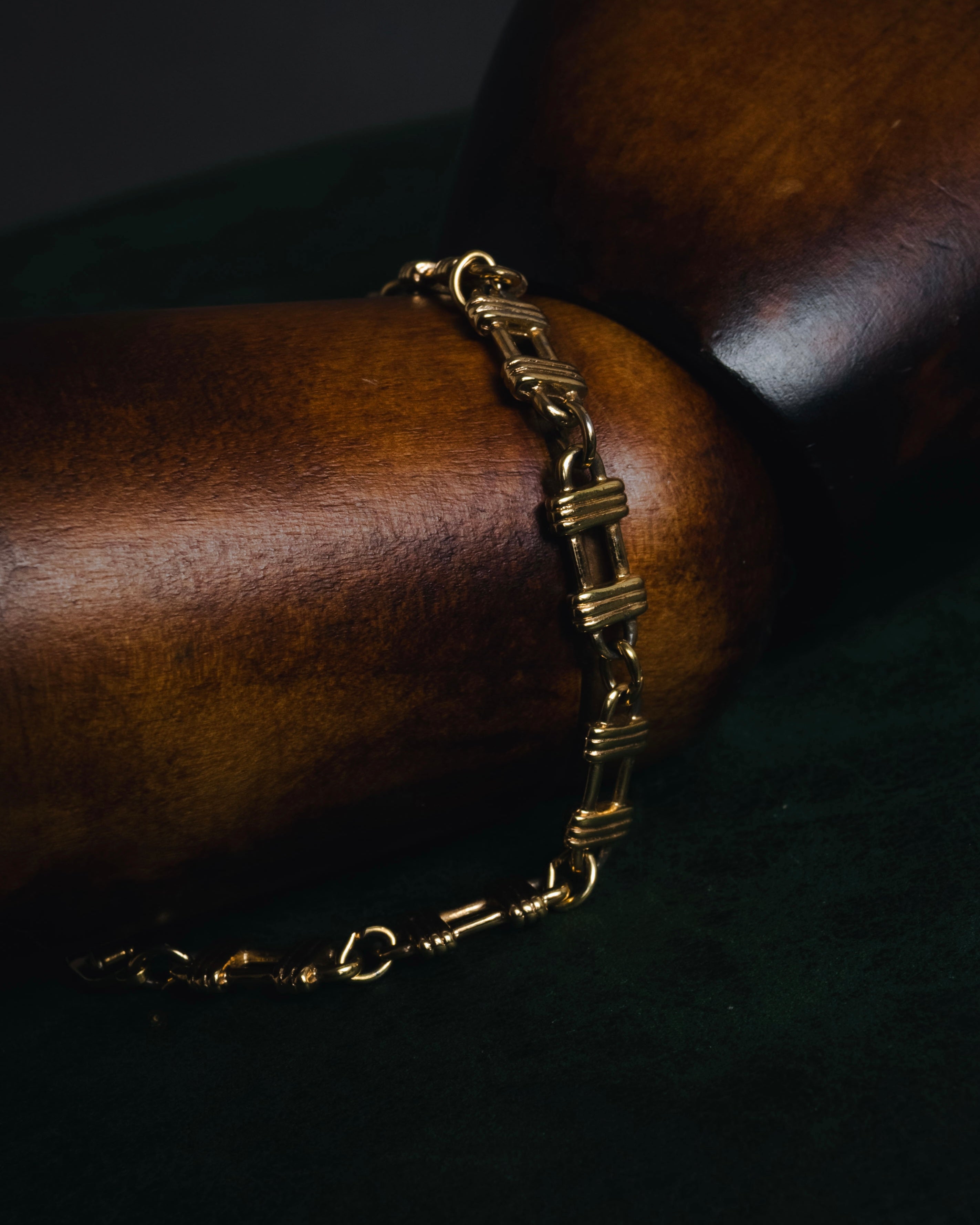 "Christian Dior" Architectural gold tone link bracelet