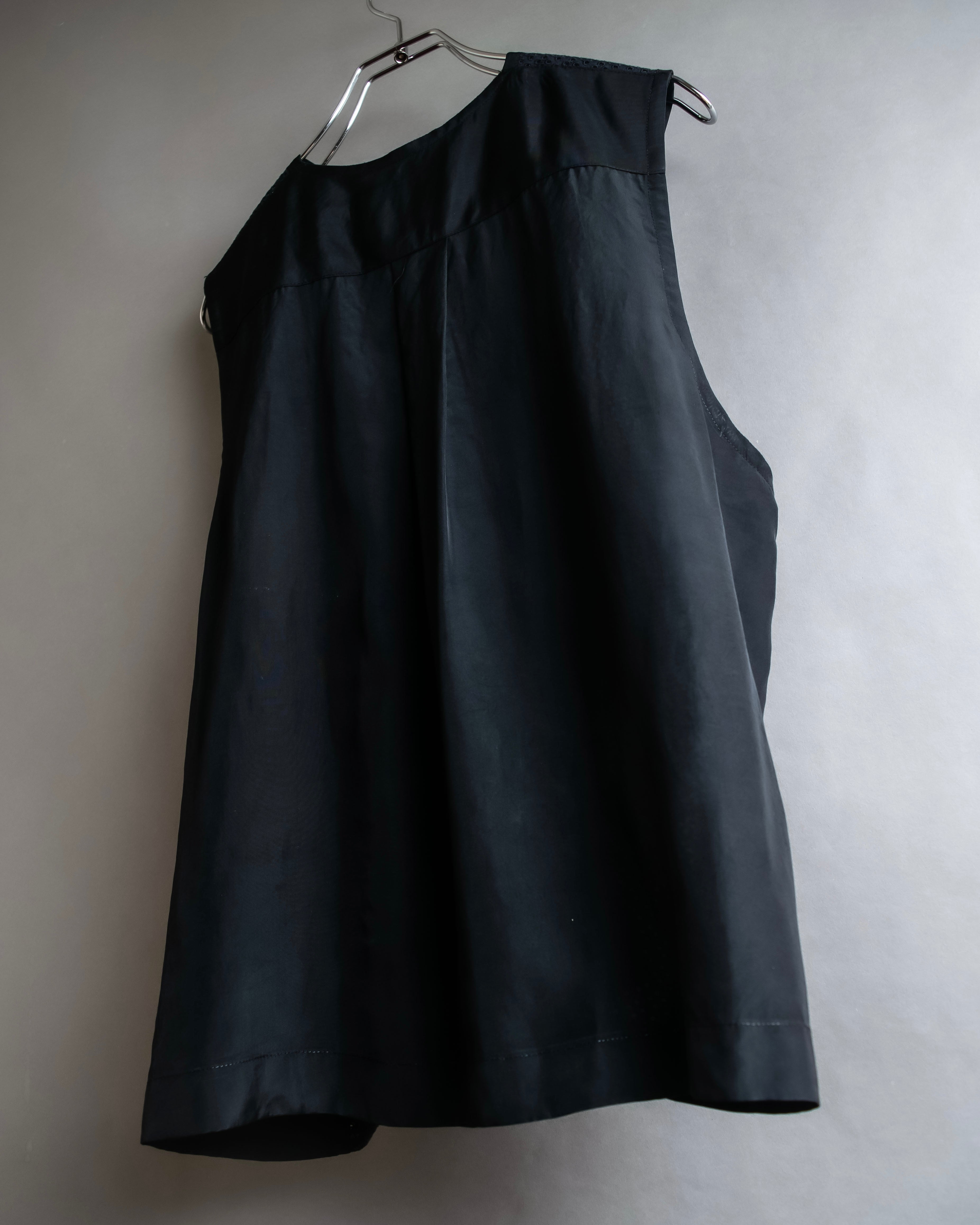 "tricot COMME des GARCONS" 96SS eyelet lace design patterned fabric switching vest