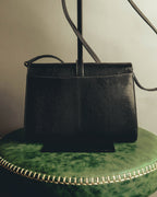 "GUCCI" 60's-70's Glossy lizard embossed leather shoulder bag