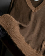 "HERMES" Gaultier period H logo engraved V-neck knit