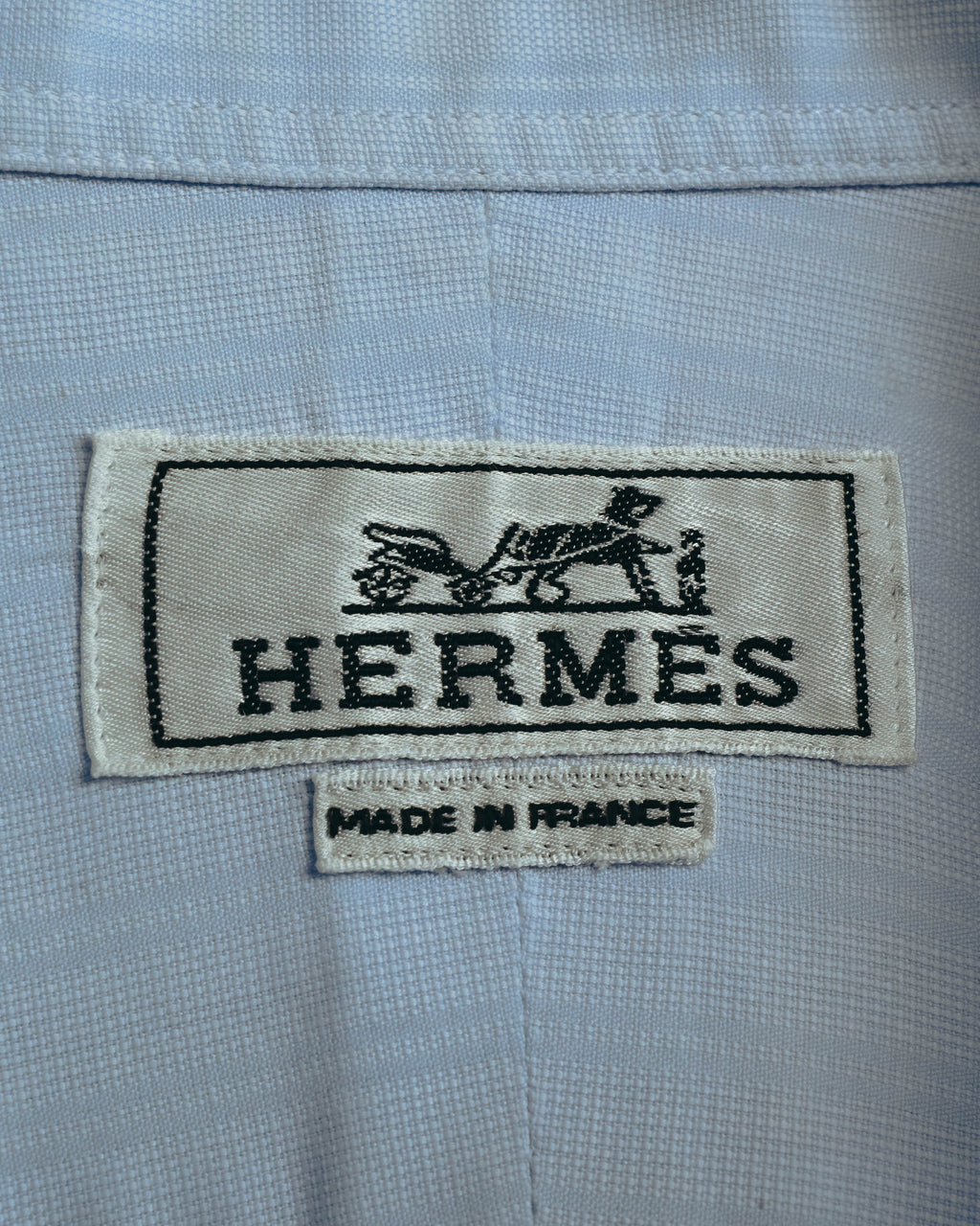 "Hermès" Vintage subtly woven cotton dress shirt