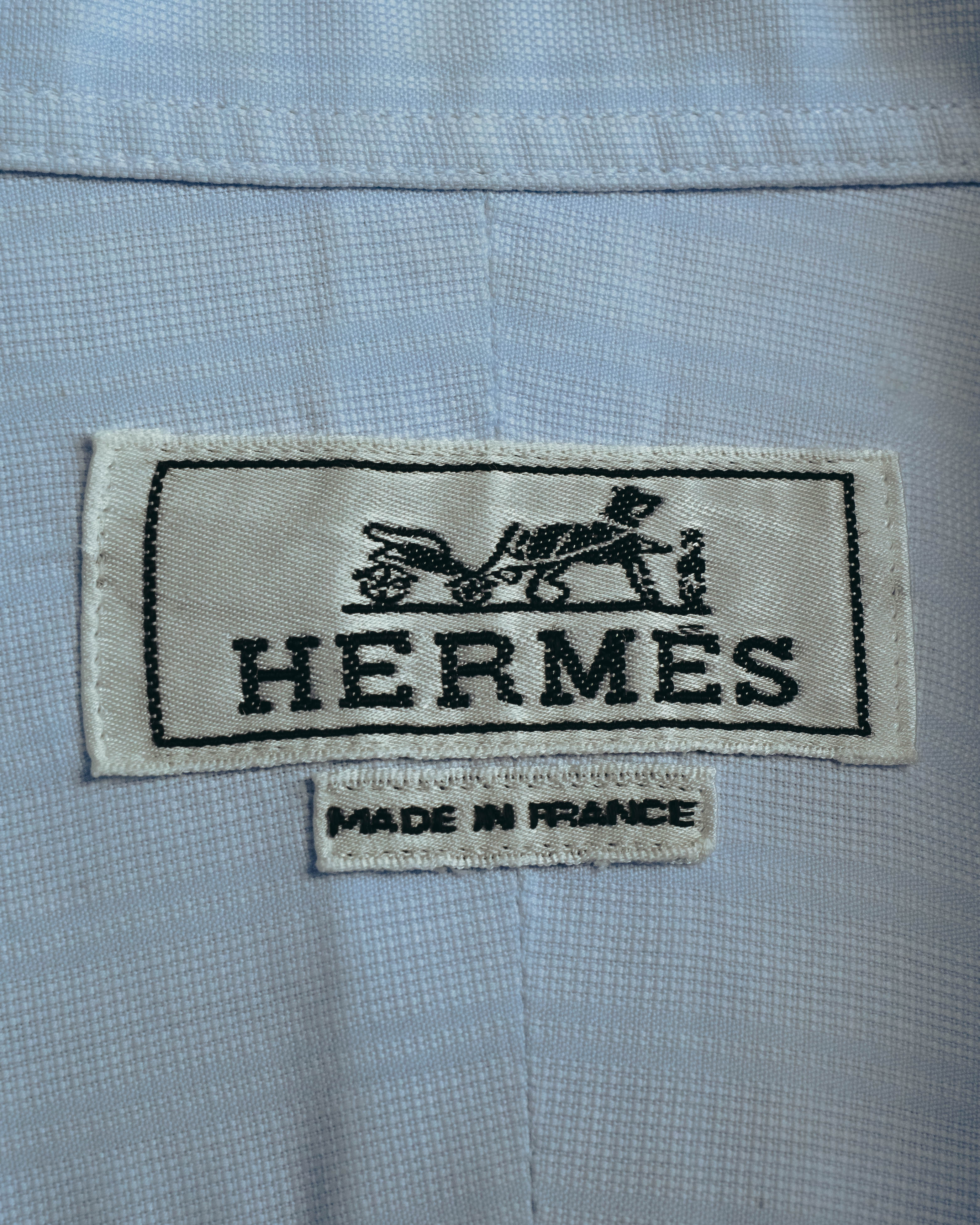 "Hermès" Vintage subtly woven cotton dress shirt