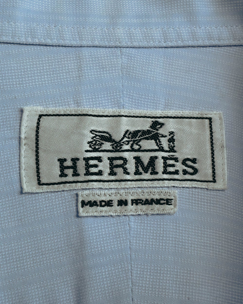 "Hermès" Vintage subtly woven cotton dress shirt