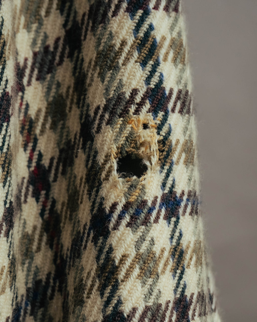 "GUCCI" 80's-early 90's Checked wool cashmere double-breasted jacket