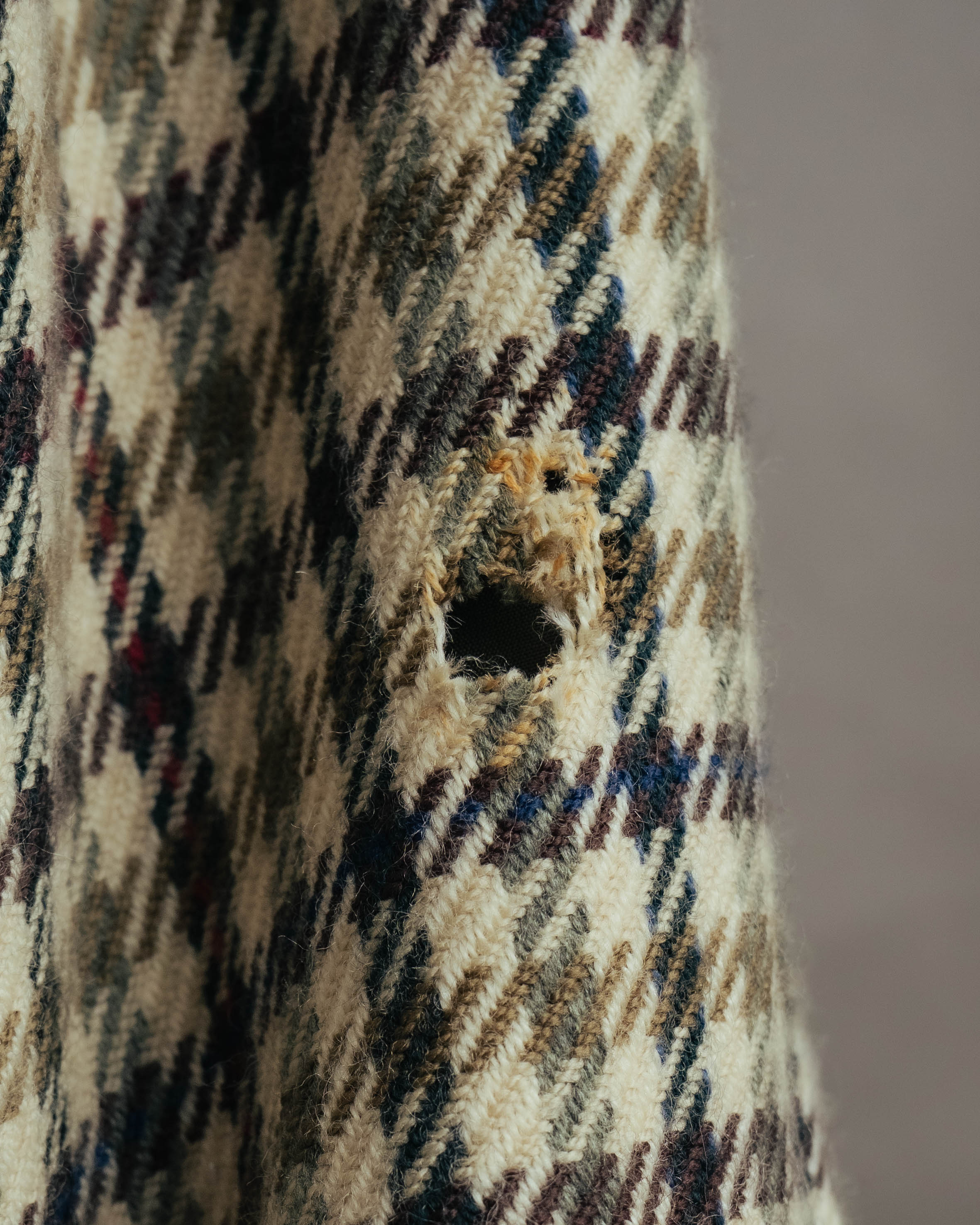 "GUCCI" 80's-early 90's Checked wool cashmere double-breasted jacket