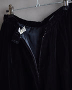 "CELINE" Pleated satin hem velvet flare skirt