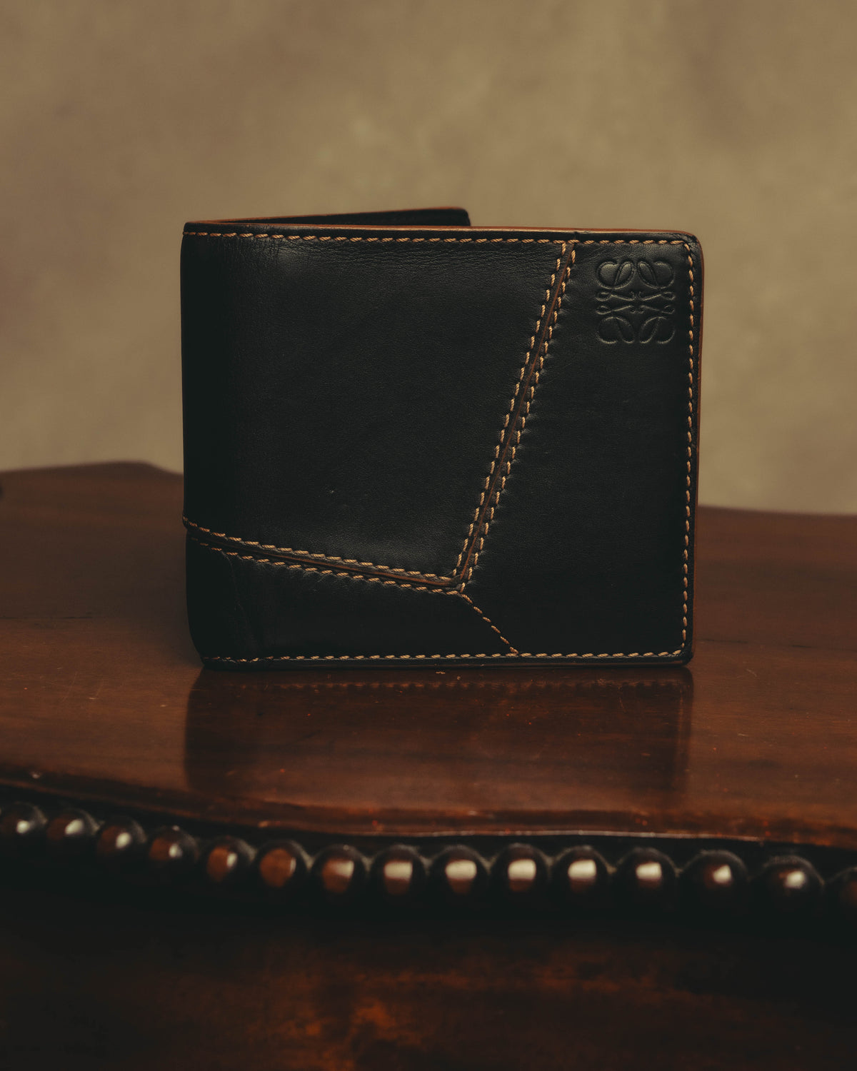 "LOEWE" 20's Geometric leather bifold wallet