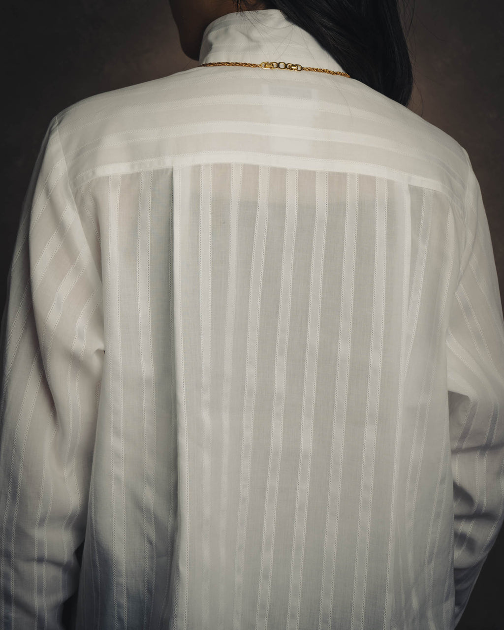 -SPECIAL- “CHANEL” 08 Cruise Collection Sheer cotton stand collar shirt