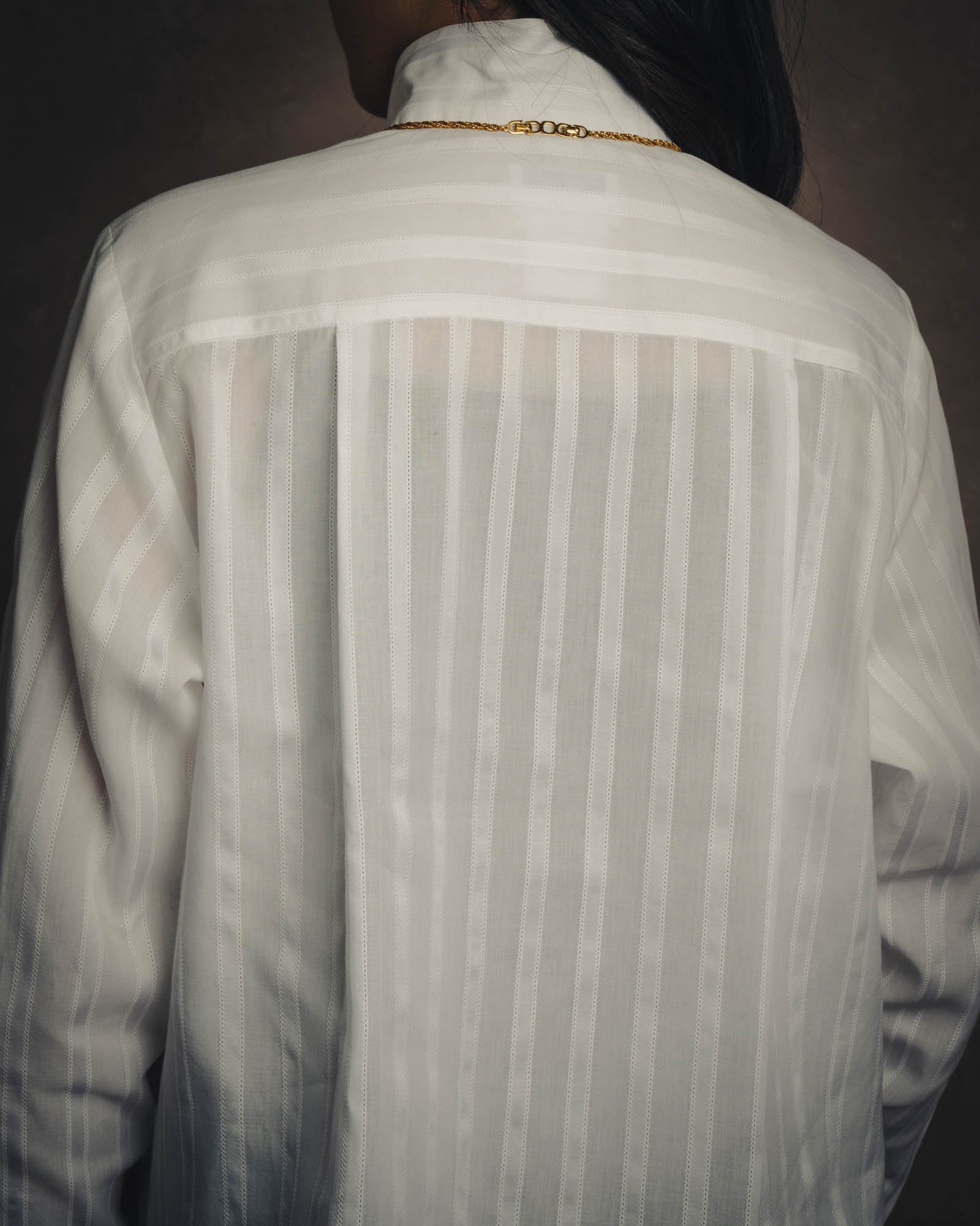-SPECIAL- “CHANEL” 08 Cruise Collection Sheer cotton stand collar shirt