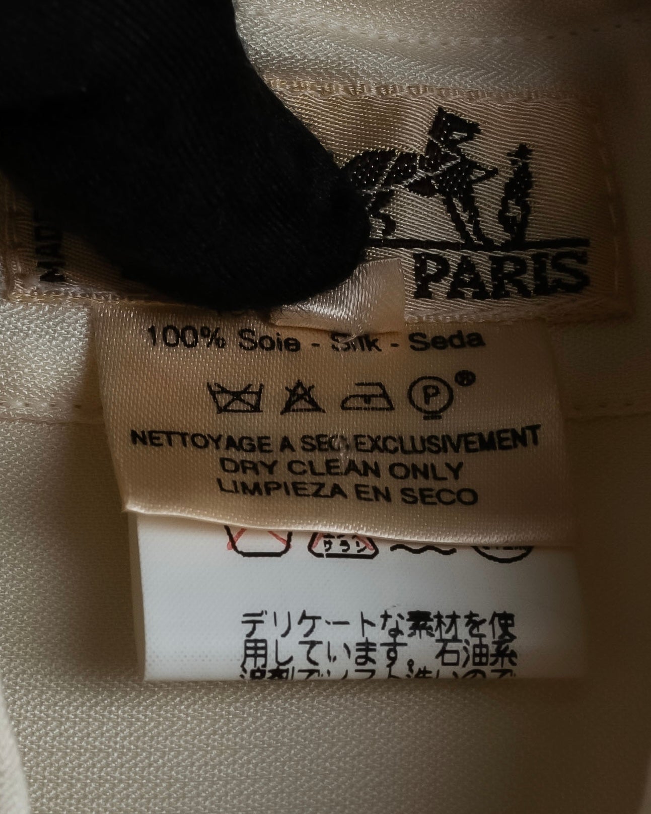 "HERMES" 90's Musical score motif front pleated shirt