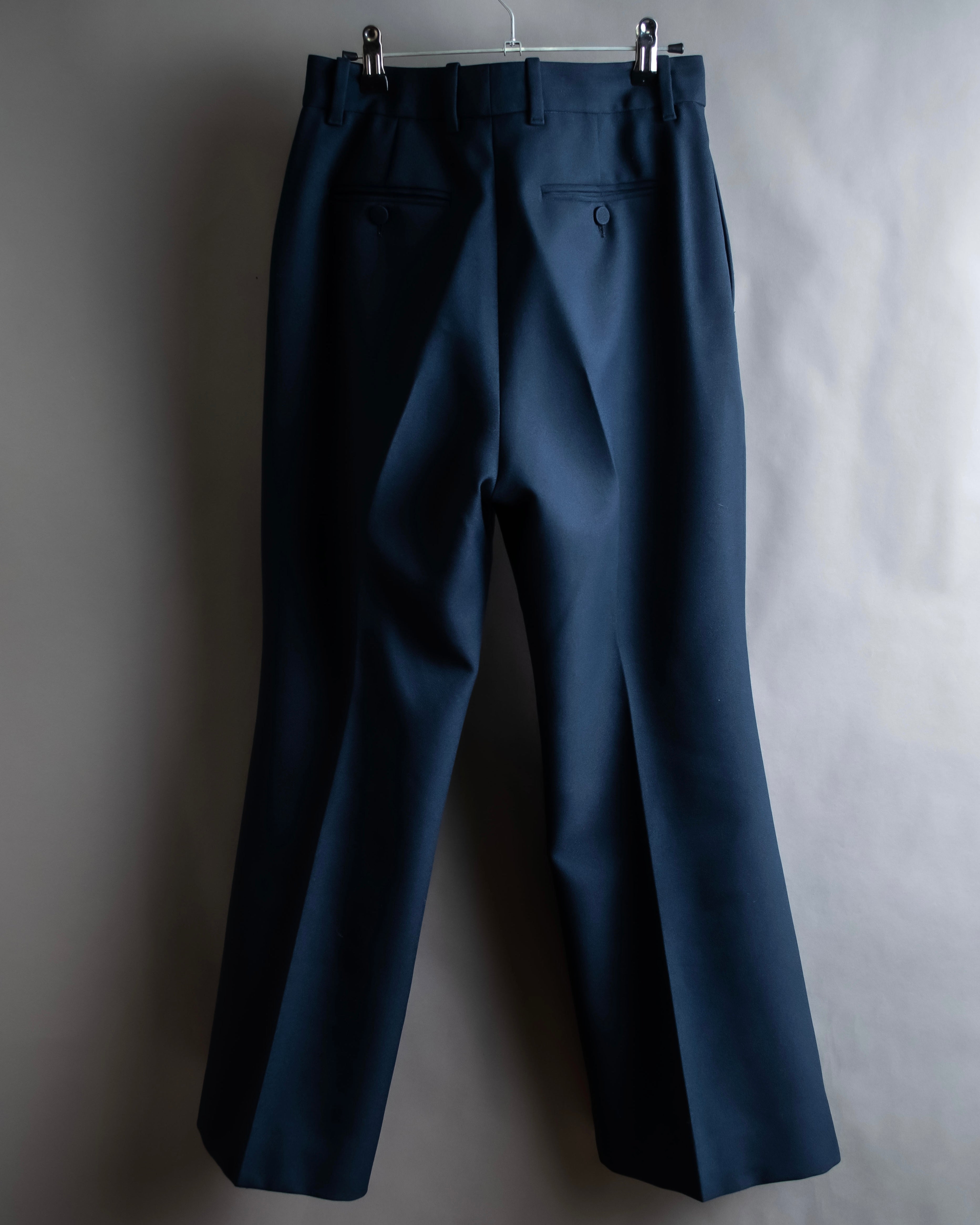 "GUCCI" Deep-tuck wool gently flared slacks