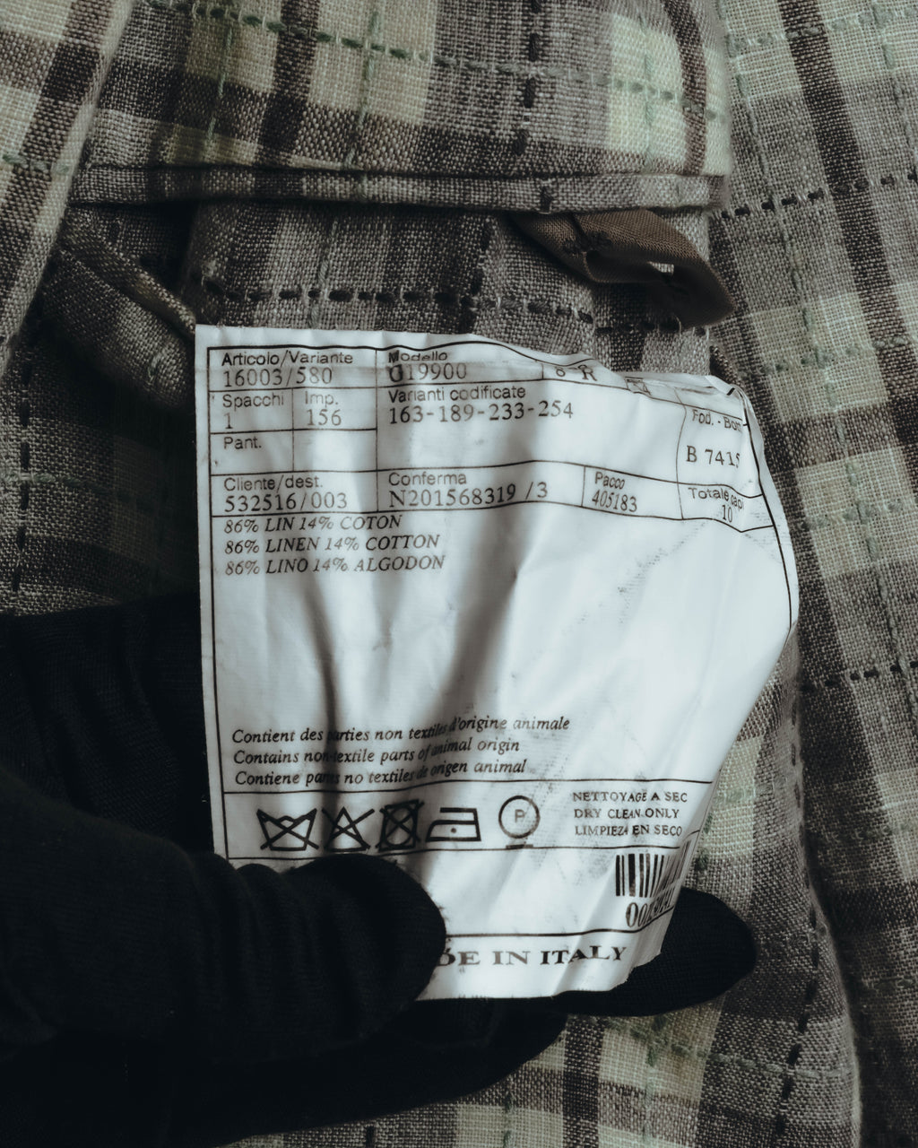-SPECIAL- "Hermès" 10's Textured linen blend check blazer