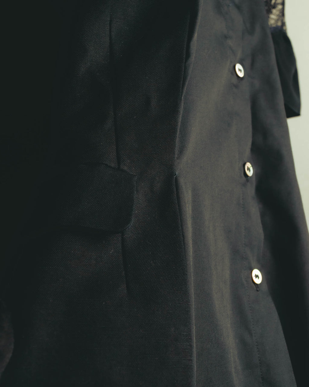 "sacai" 10's Layered lace-panel shirt blouse