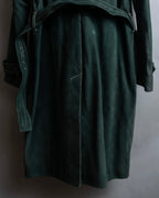 "PRADA" Stitching design suede belted coat