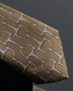 "HERMES" Horsebit motif silk necktie