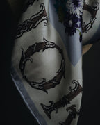 "Christian Dior" 80’s-90’s botanical dior typography silk scarf