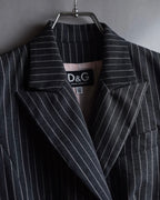 "Dolce & Gabbana" White striped shaped tailored jacket