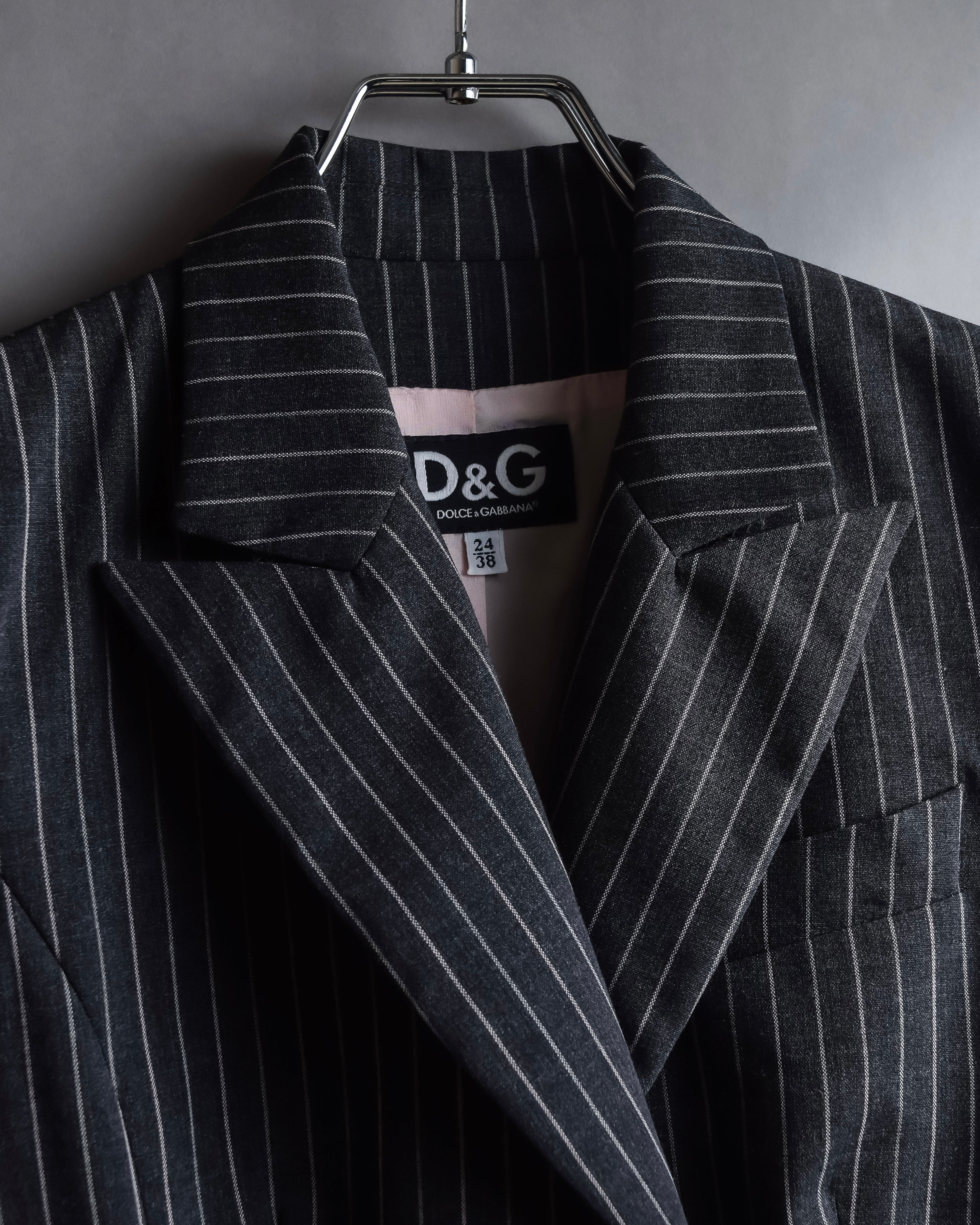 "Dolce & Gabbana" White striped shaped tailored jacket