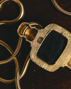 "Christian Dior" 1974 Sculptural black pendant necklace