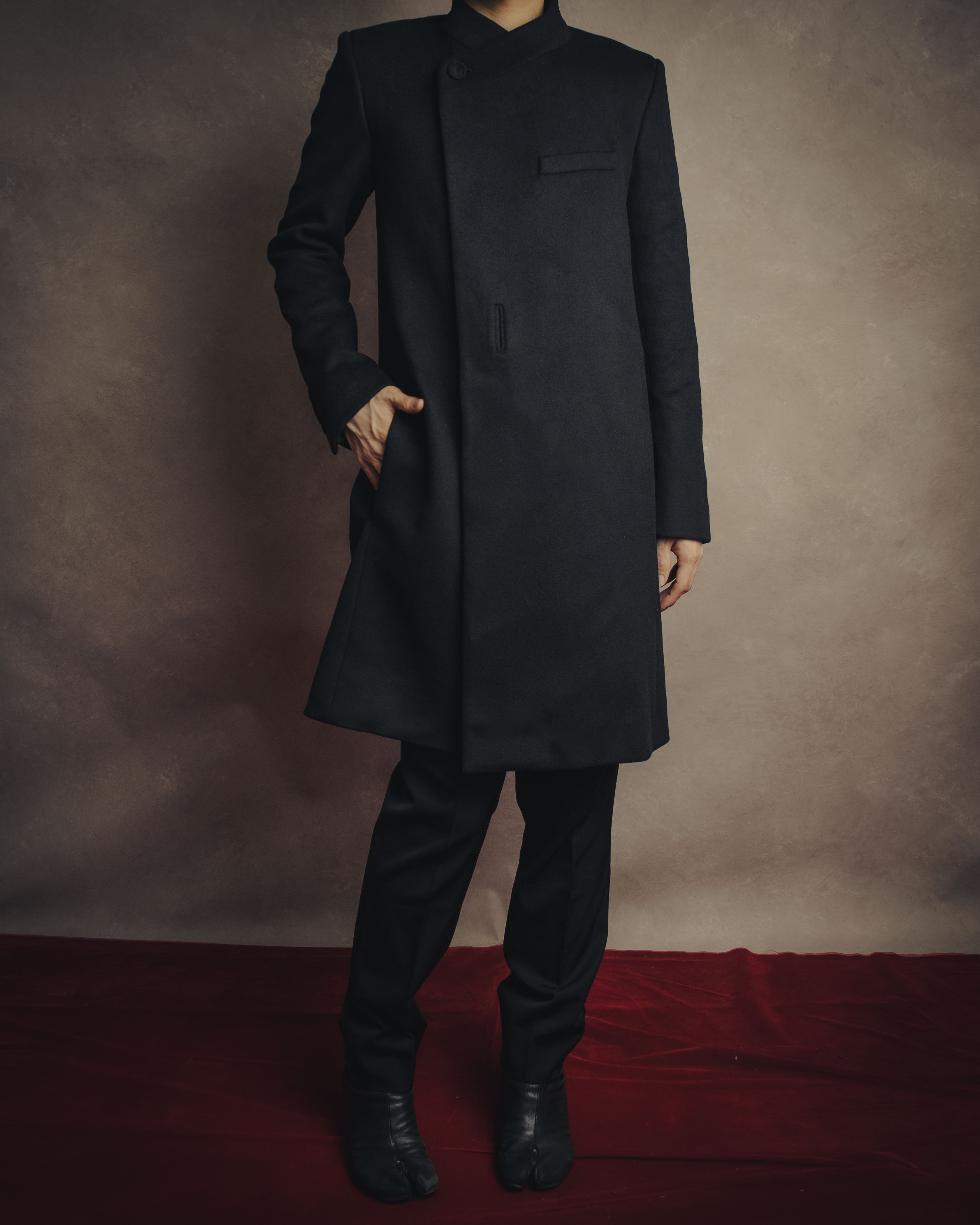 Dior ウールコート　サイズ44 DIOR HOMME (ディオールオム) - アシンメトリー スタンドカラーコート