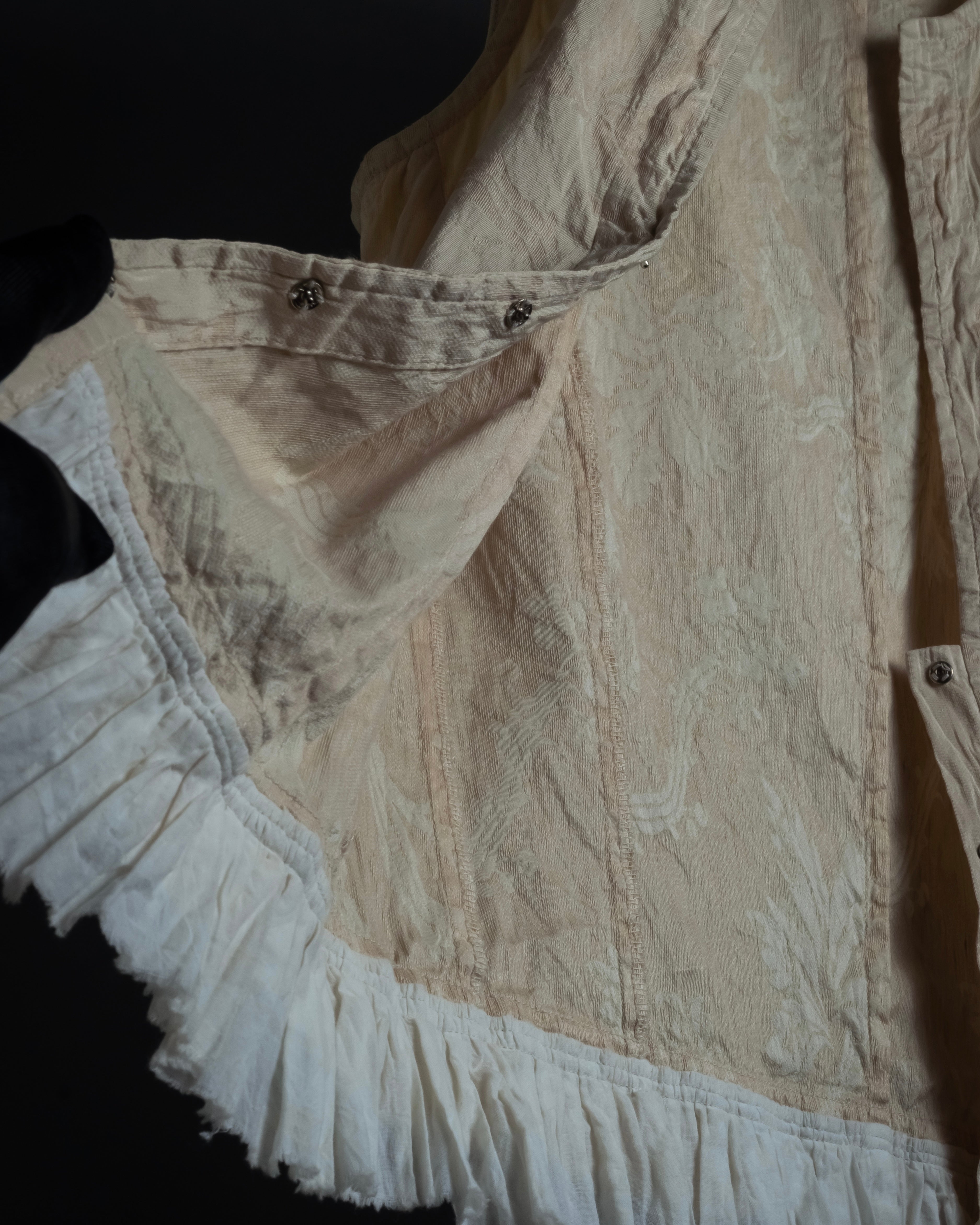 "DRIES VAN NOTTEN" Botanical print wrinkled tiered ruffle design vest