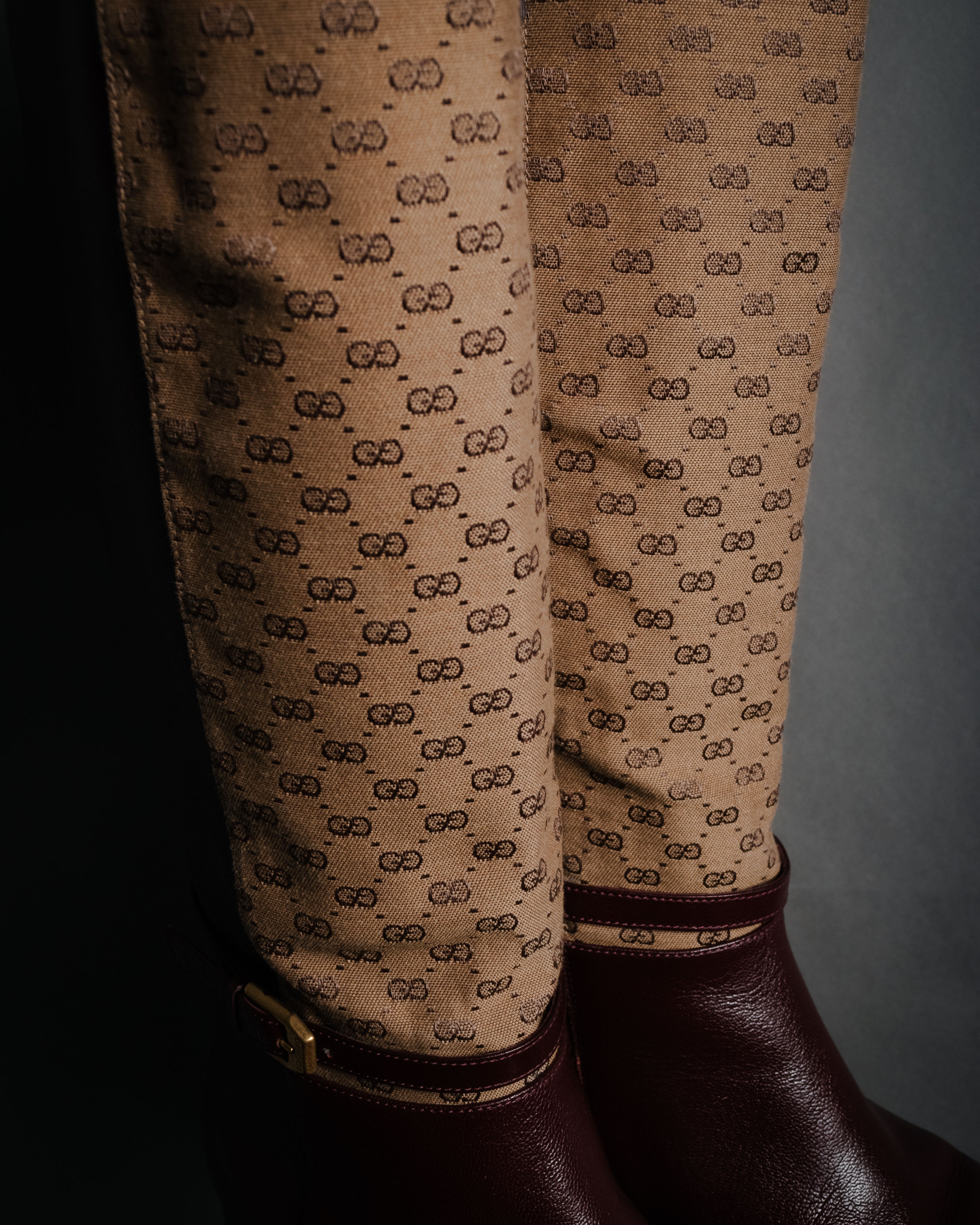 "GUCCI" 20’s archive canvas panel jockey boots