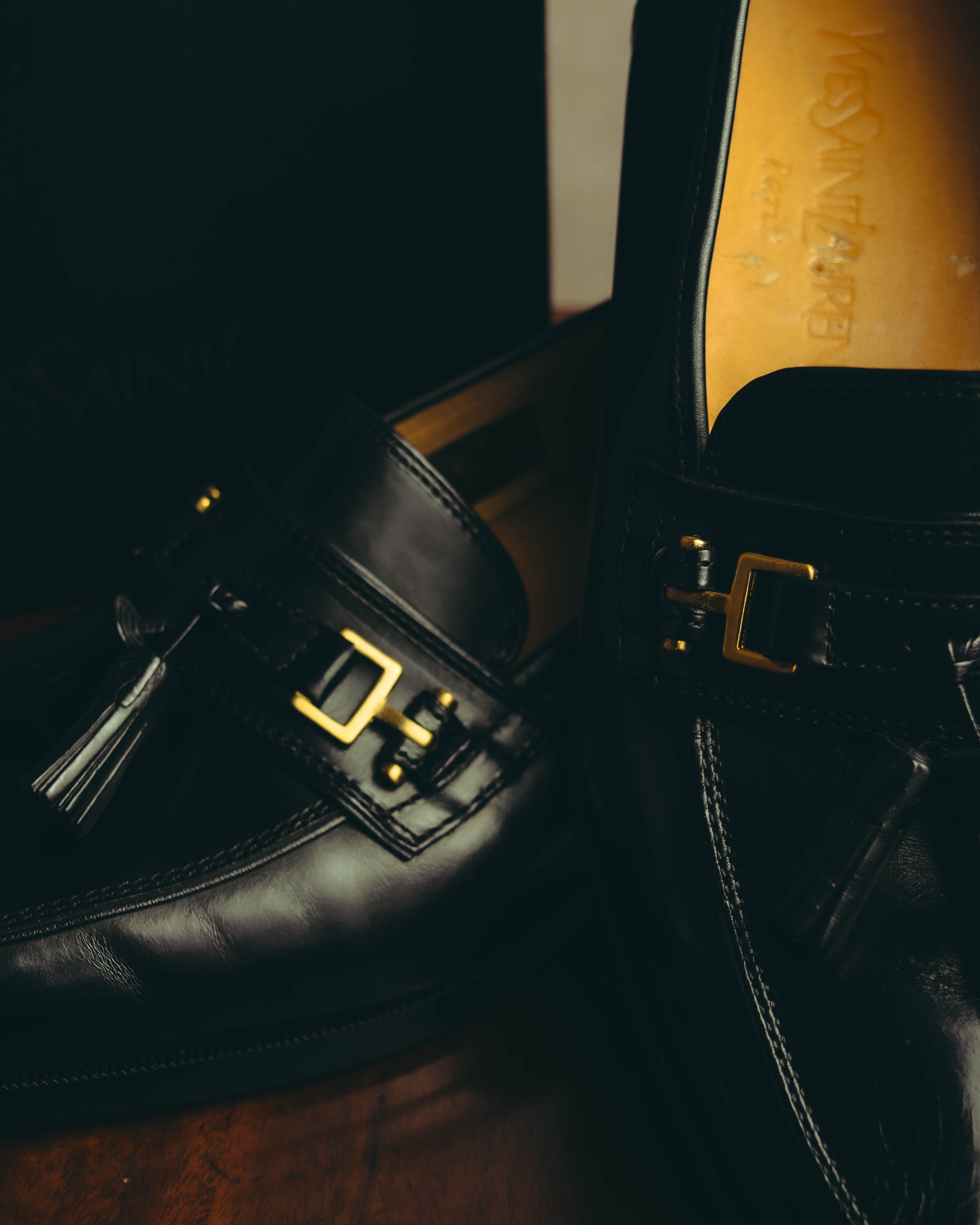 "Yves Saint Laurent" 90's-00's Tassel bit leather loafers
