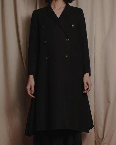 "Rick Owens" 2014AW sculpted double-breasted leather coat