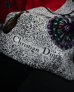 “Christian Dior” 80’s-90’s Jewelry motif monogram silk scarf