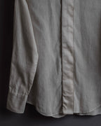 "BRUNELLO CUCINELLI" Contrast collar hidden placket linen shirt