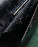 "PRADA" Aged metal parts design leather hand bag