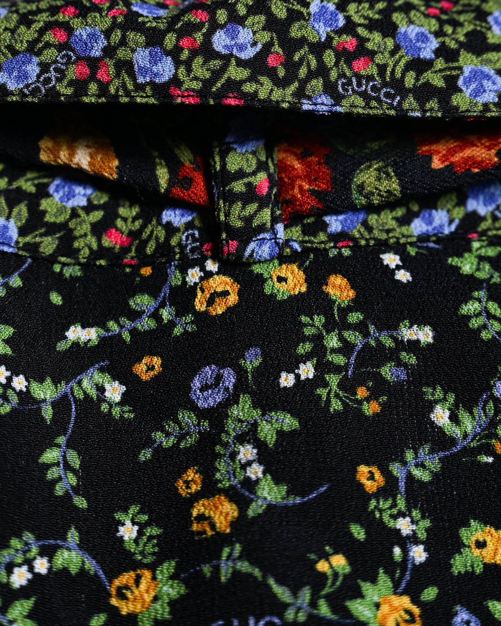 GUCCI × LIBERTY LONDON/ 2020AW Original Floral Pattern Fabric Ribbon Tie Button Down Shirt
