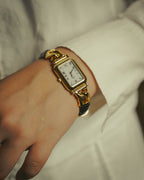 -SPECIAL- “LOEWE” 80’s-90’s rectangular anagram bangle bracelet watch