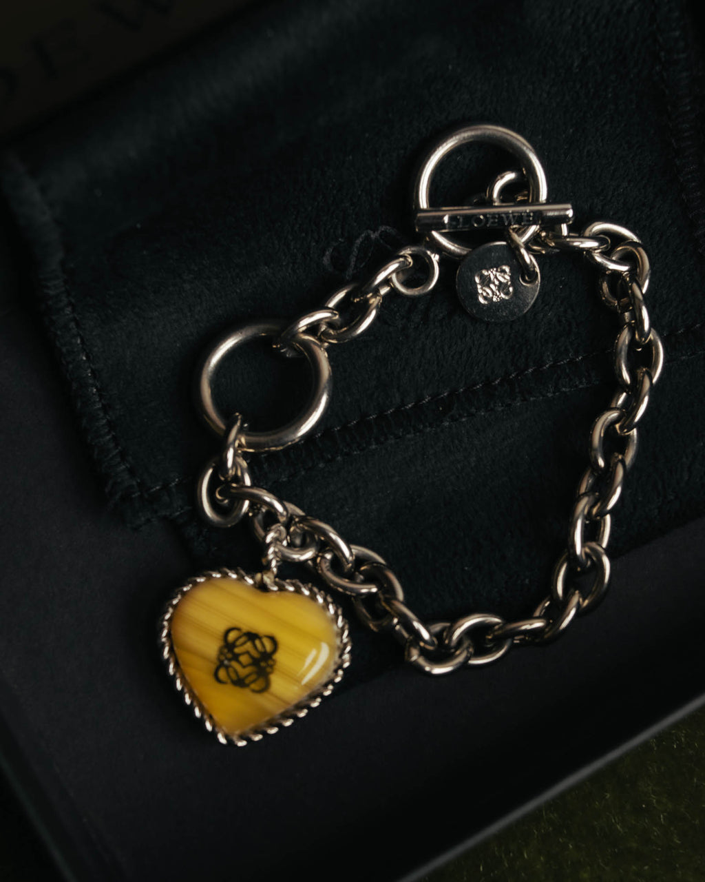 “LOEWE“ 16AW Yellow heart charm chain bracelet