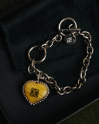 “LOEWE“ 16AW Yellow heart charm chain bracelet
