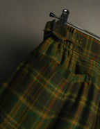 "Christian Dior" 80's-90's Wool plaid blouson and trousers set
