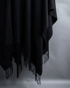 "BALENCIAGA" Fringe design open front cape