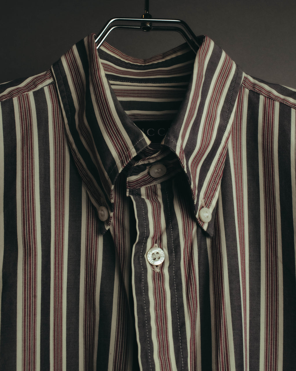 "GUCCI" 90's-00's Striped cotton button-down shirt