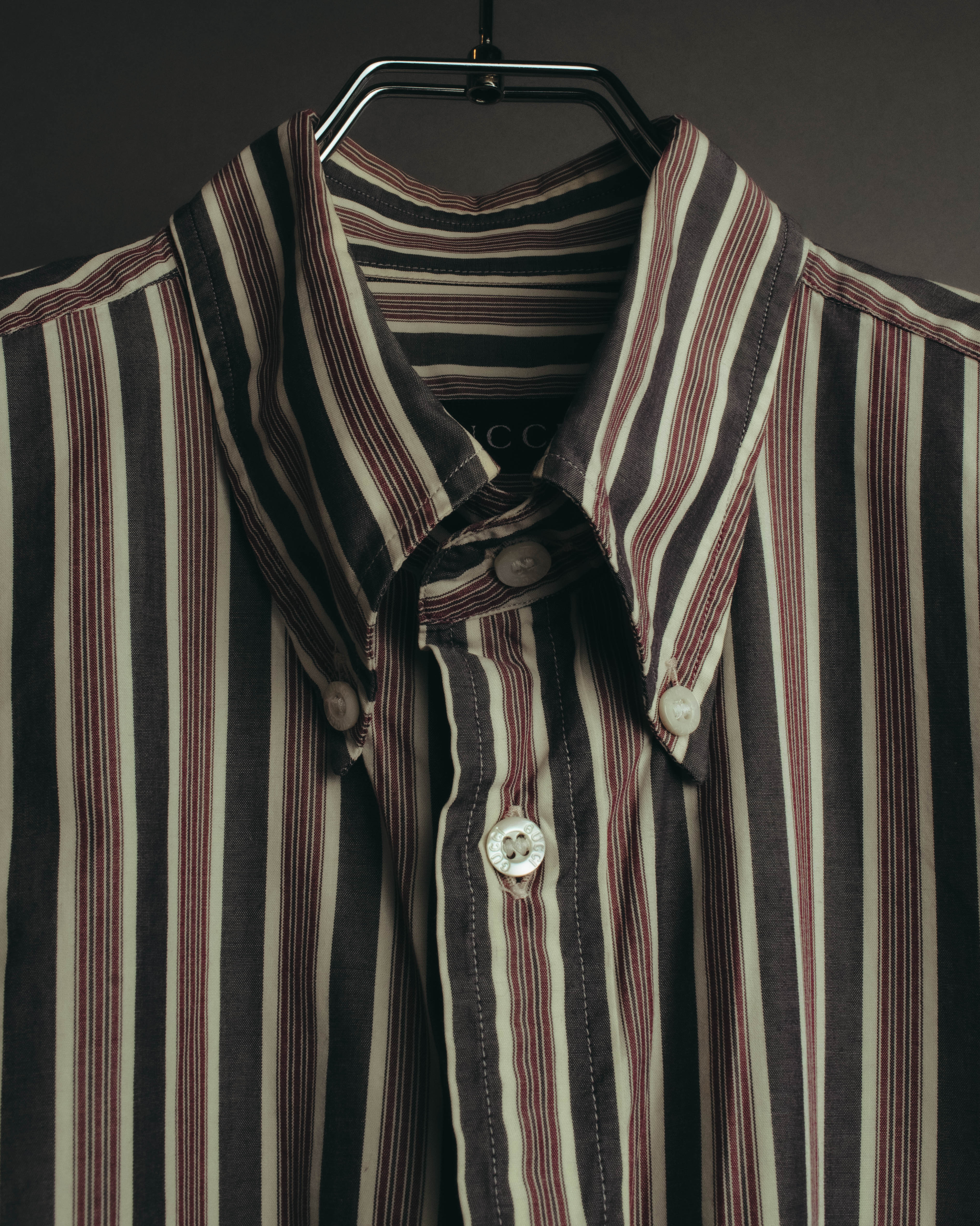 "GUCCI" 90's-00's Striped cotton button-down shirt