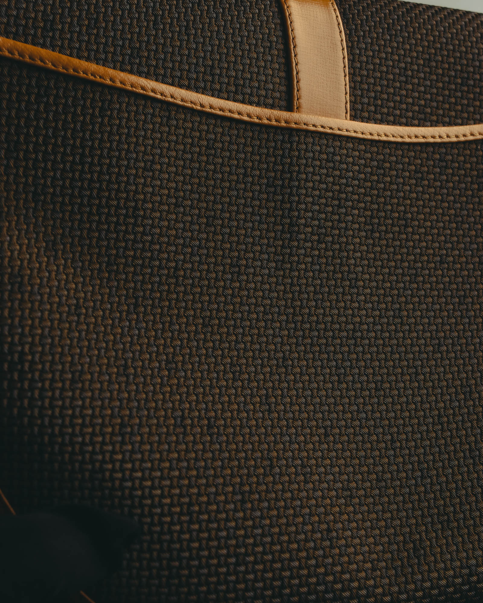 "Yves Saint Laurent" 70's-90's Woven leather shoulder bag