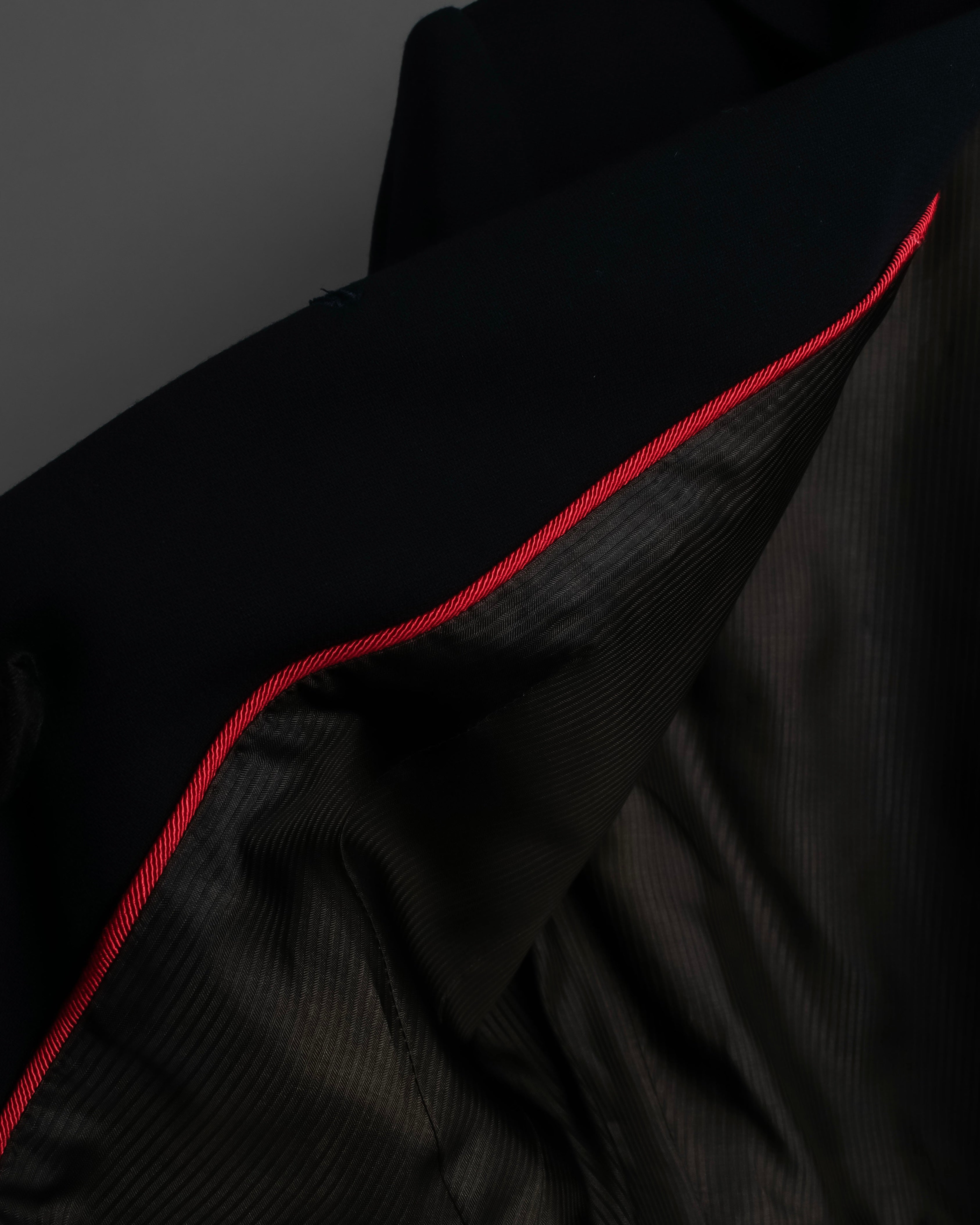 "HERMES" 90's classic detail dark blue tailored jacket