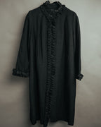 -MOOD Vintage Collections-
80’s-90’s Ruffle detail black long coat