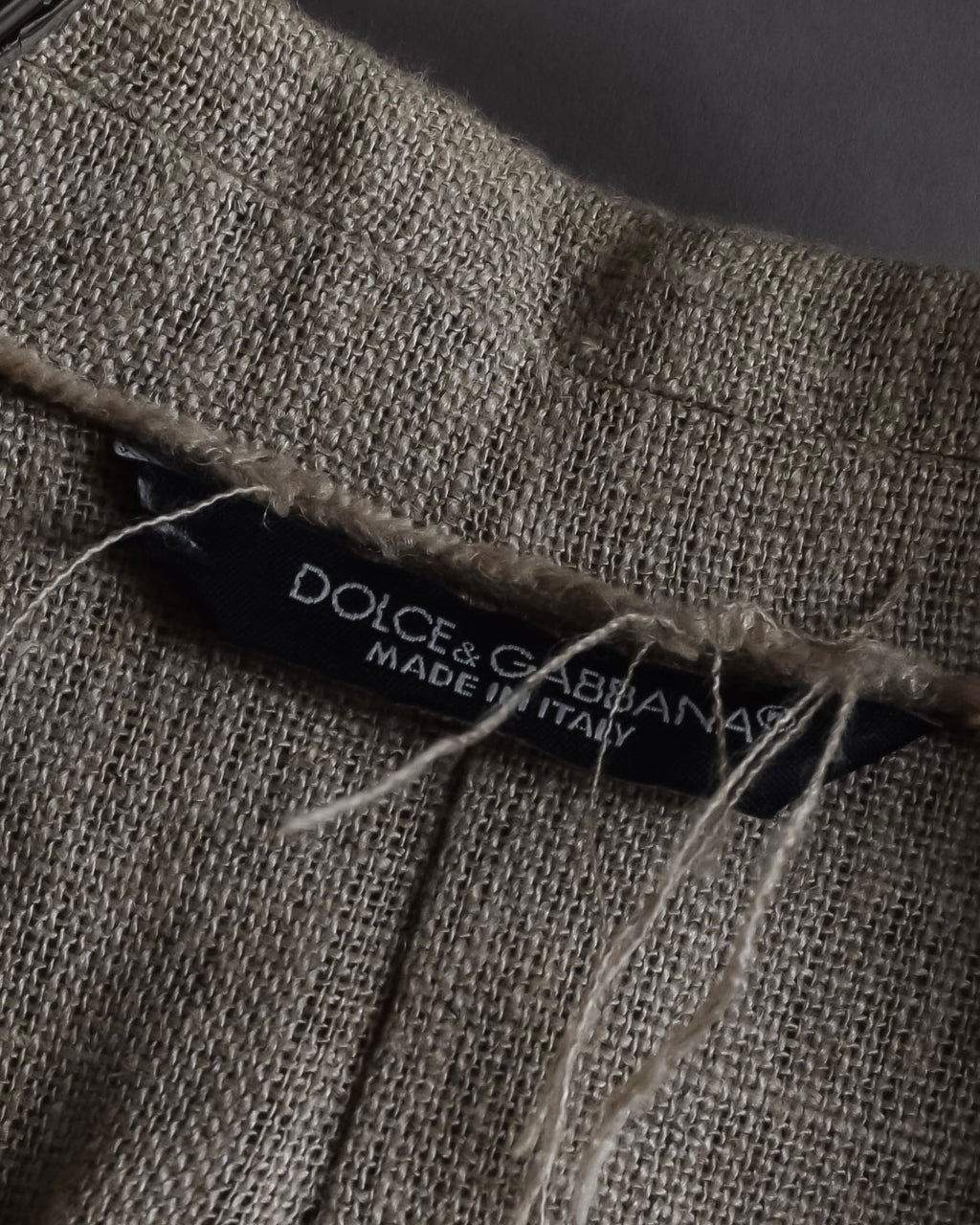 "Dolce & Gabbana" Raw edge frayed linen tailored jacket