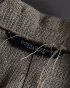 "Dolce & Gabbana" Raw edge frayed linen tailored jacket