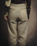 -SPECIAL- “Christian Dior” 20’s silk cotton striped straight trousers