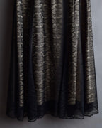 "LANVIN en Bleu" Flowers black lace layered skirt