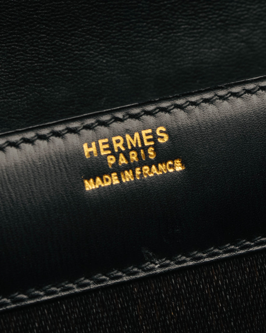 -SPECIAL- “HERMÈS” 80’s-90’s Camargue black leather and canvas shoulder bag