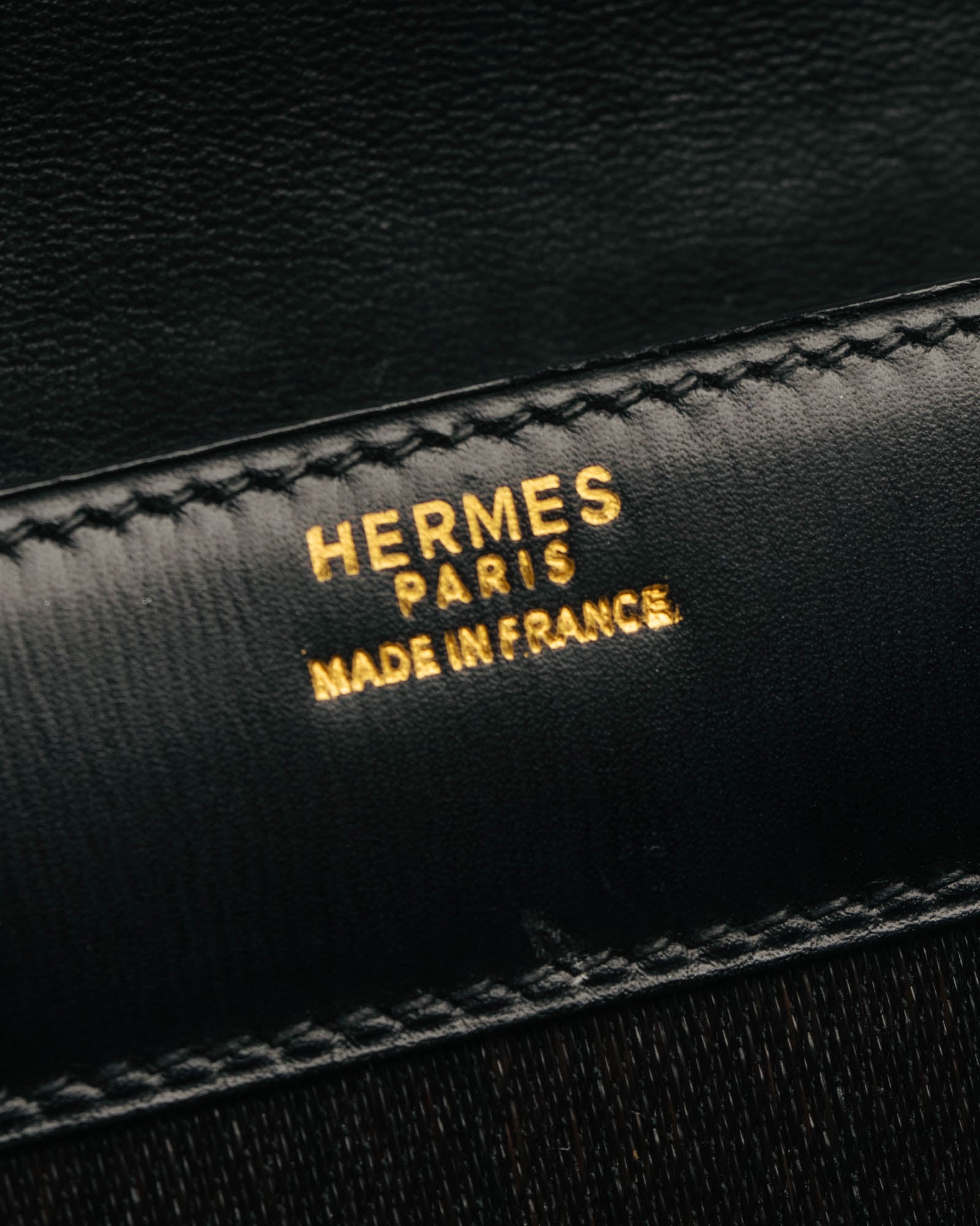 -SPECIAL- “HERMÈS” 80’s-90’s Camargue black leather and canvas shoulder bag